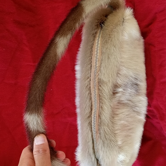 Vintage Purse natural fur shoulder Bag - Picture 7 of 13